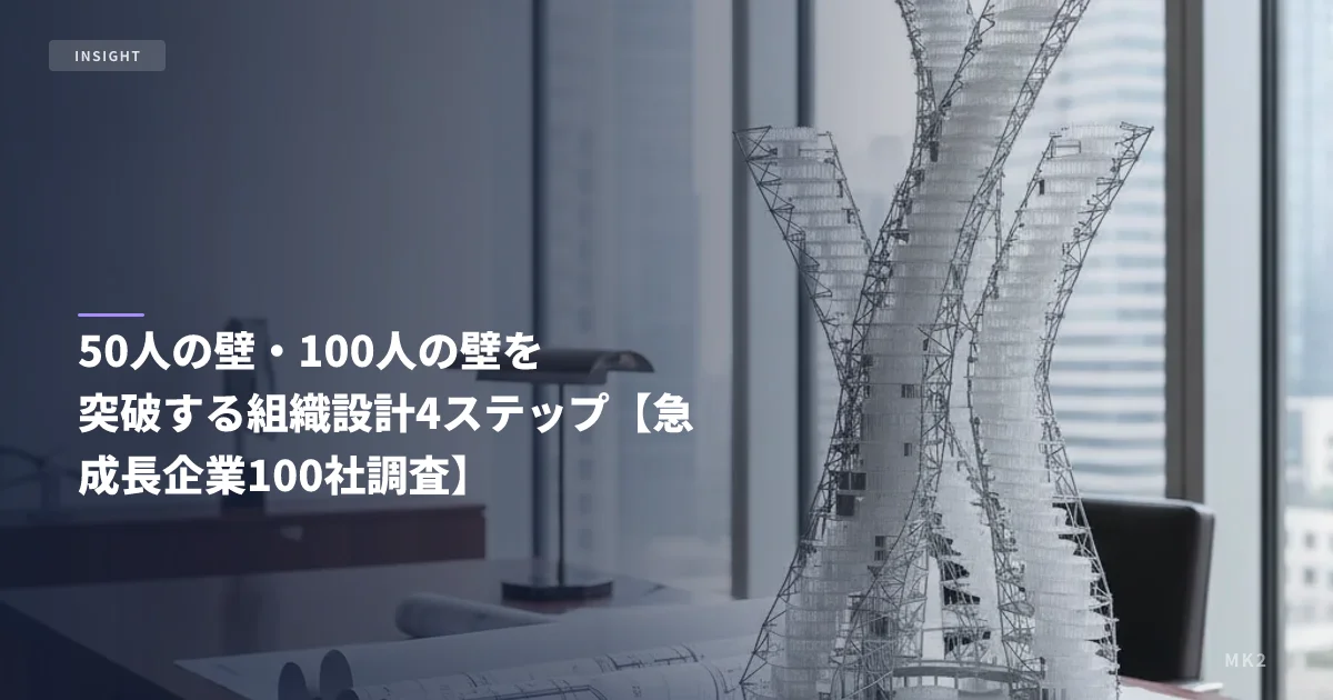 50人の壁・100人の壁を突破する組織設計4ステップ【急成長企業100社調査】