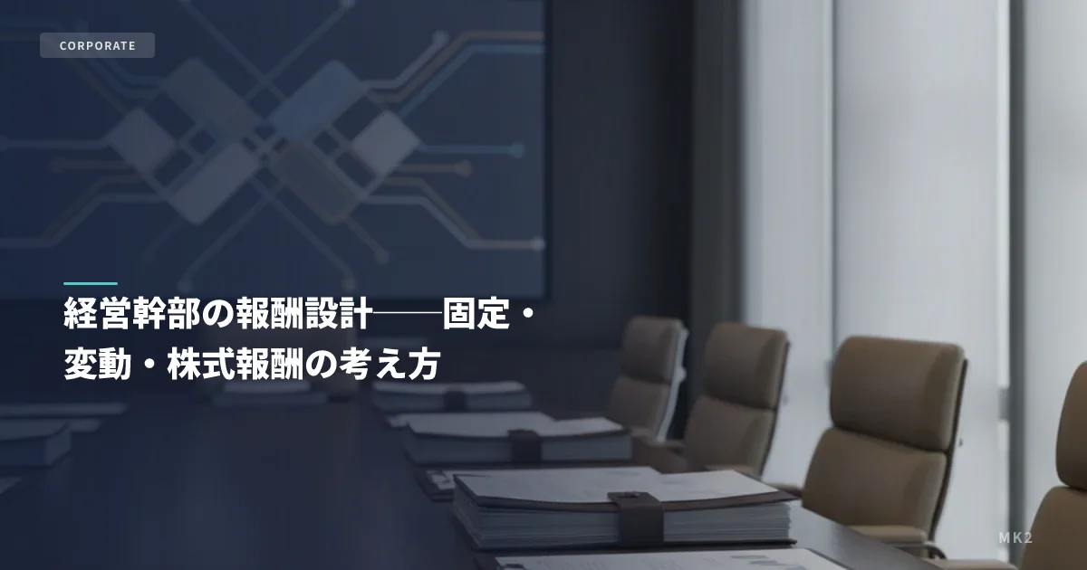 経営幹部の報酬設計──固定・変動・株式報酬の考え方